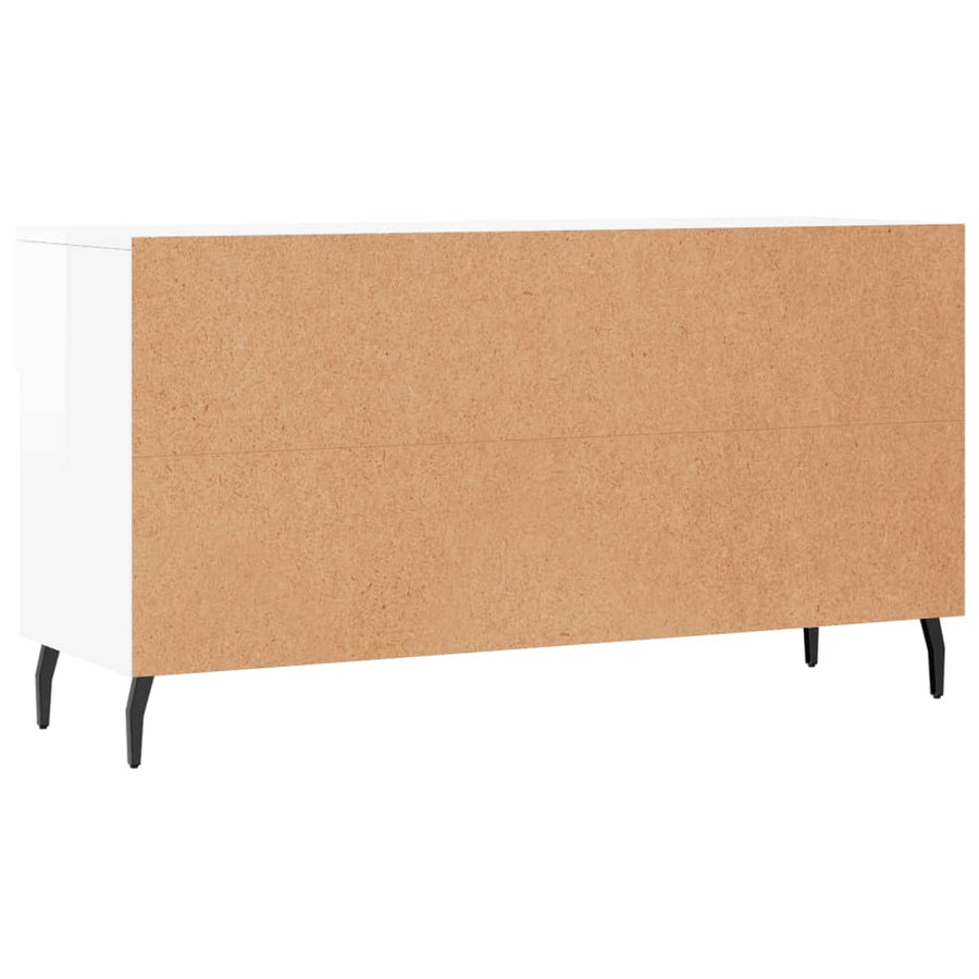 Schoenenbank 102X35X55 Cm Bewerkt Hout Hoogglans Wit