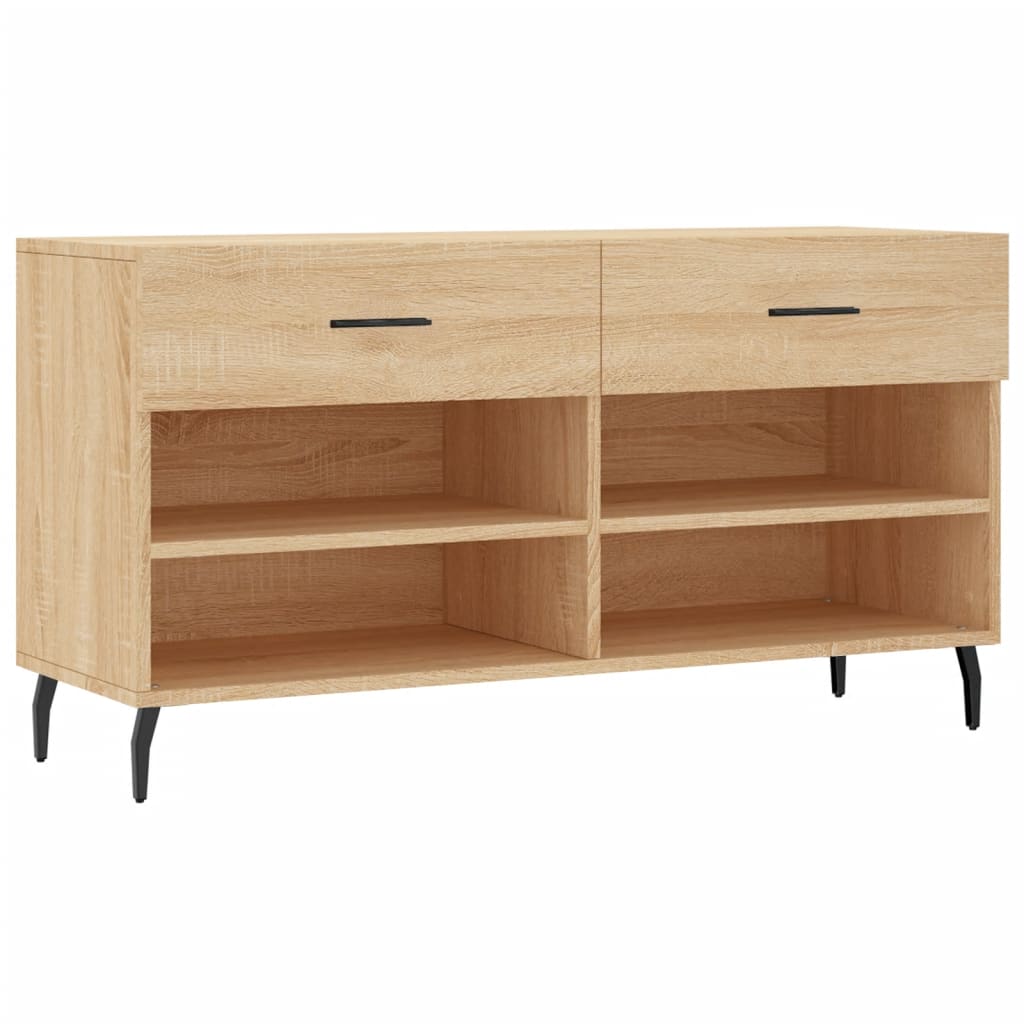 Schoenenbank 02X35X55 Cm Bewerkt Hout Kleurig Sonoma eiken