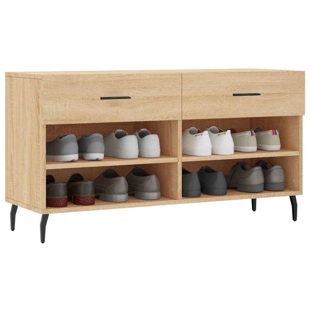 Schoenenbank 02X35X55 Cm Bewerkt Hout Kleurig Sonoma eiken