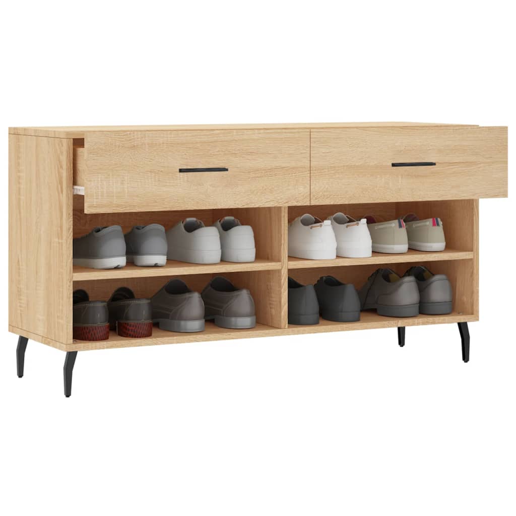 Schoenenbank 02X35X55 Cm Bewerkt Hout Kleurig Sonoma eiken
