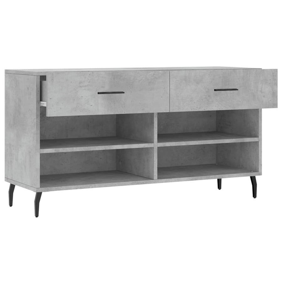 Schoenenbank 102X35X55 Cm Bewerkt Hout Betongrijs