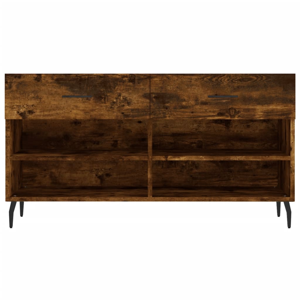 Schoenenbank 02X35X55 Cm Bewerkt Hout Kleurig Gerookt eiken