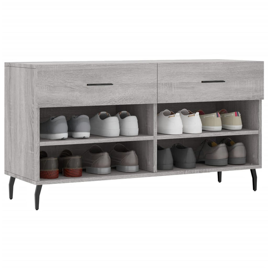 Schoenenbank 102X35X55 Cm Bewerkt Hout Grijs Sonoma Eikenkleur