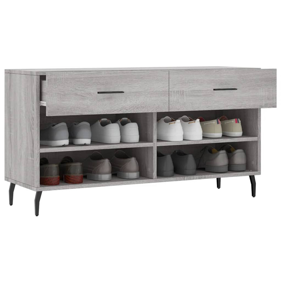 Schoenenbank 102X35X55 Cm Bewerkt Hout Grijs Sonoma Eikenkleur