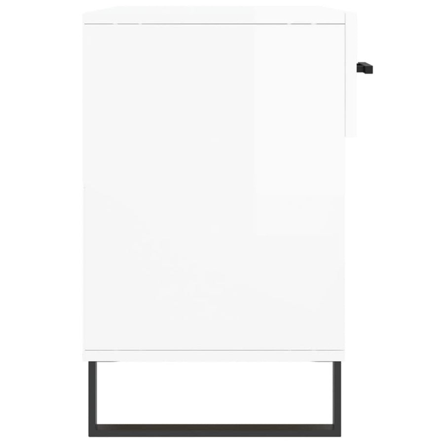Schoenenbank 102X35X55 Cm Bewerkt Hout Hoogglans Wit