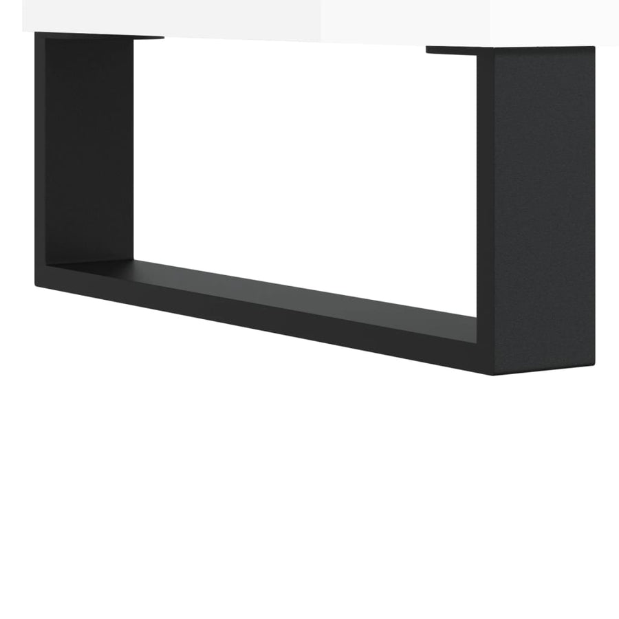 Schoenenbank 102X35X55 Cm Bewerkt Hout Hoogglans Wit