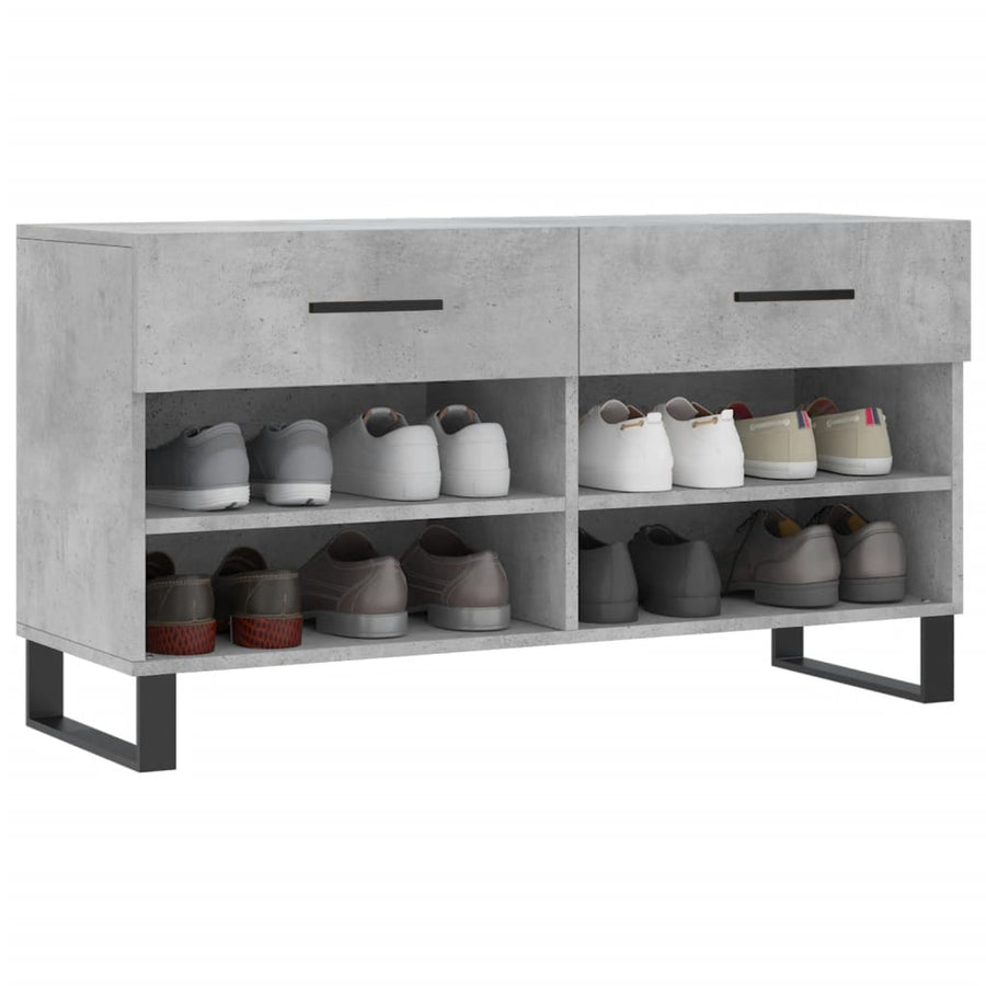 Schoenenbank 02X35X55 Cm Bewerkt Hout Betongrijs