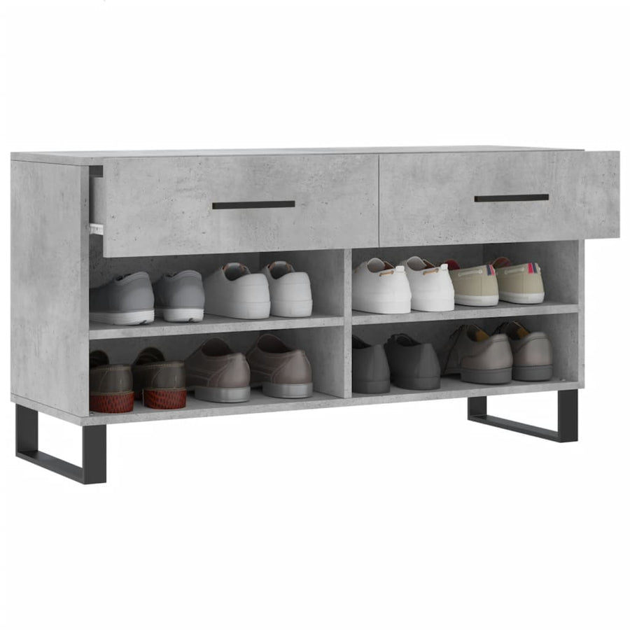 Schoenenbank 02X35X55 Cm Bewerkt Hout Betongrijs