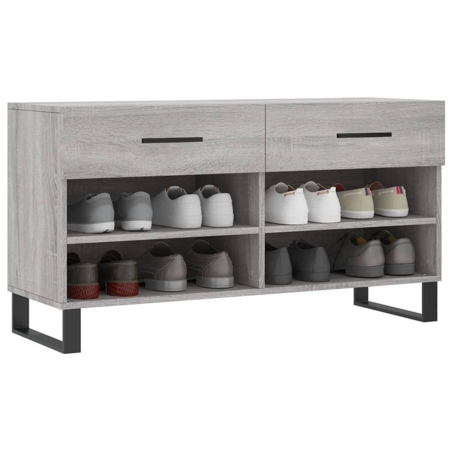 Schoenenbank 102X35X55 Cm Bewerkt Hout Grijs Sonoma Eikenkleur