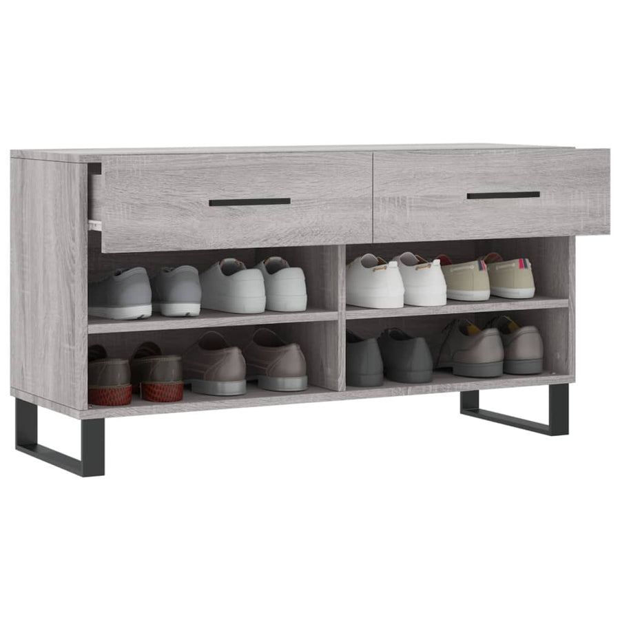 Schoenenbank 102X35X55 Cm Bewerkt Hout Grijs Sonoma Eikenkleur