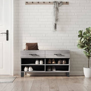 Schoenenbank 102x35x55 cm bewerkt hout grijs