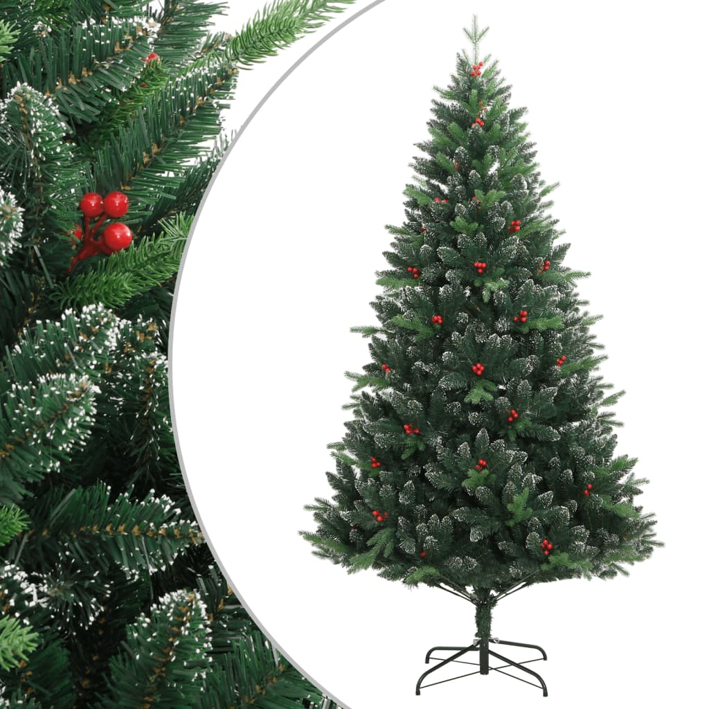 Kunstkerstboom Met Scharnieren En Rode Bessen 1 1 120 cm