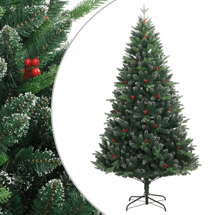 Kunstkerstboom Met Scharnieren En Rode Bessen 1 1 120 cm