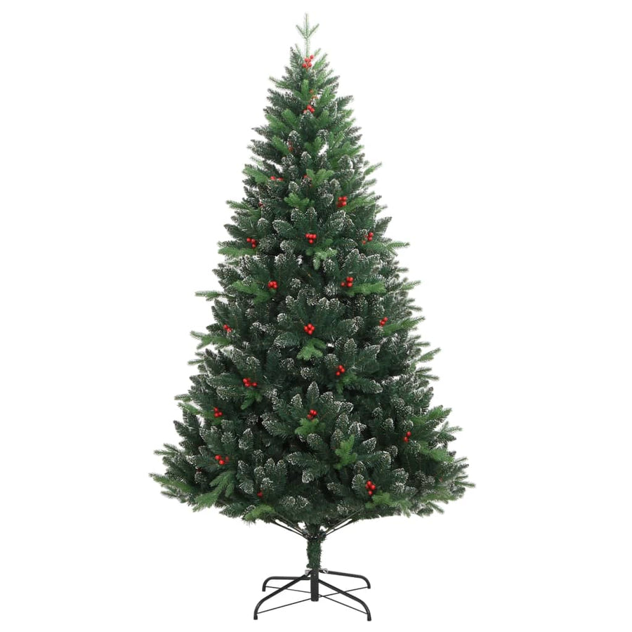 Kunstkerstboom Met Scharnieren En Rode Bessen 150 cm Basis