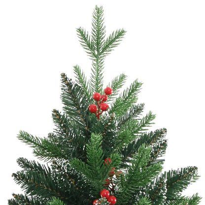 Kunstkerstboom Met Scharnieren En Rode Bessen 210 cm Basis