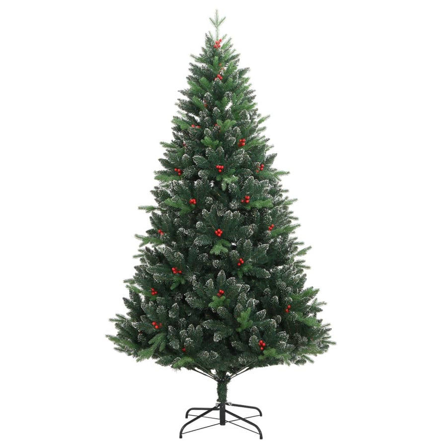Kunstkerstboom Met Scharnieren En Rode Bessen 240 cm Basis
