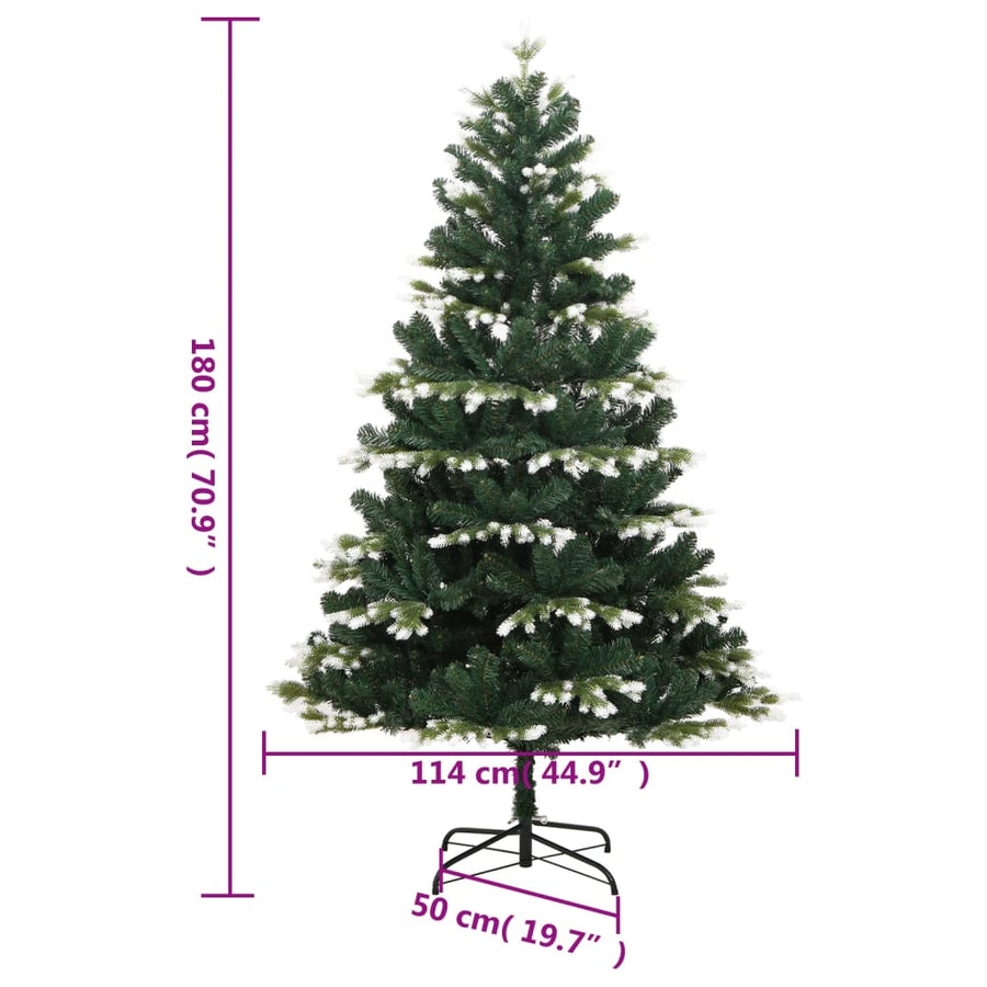 Kunstkerstboom Met Scharnieren En Sneeuw 180 cm Basis