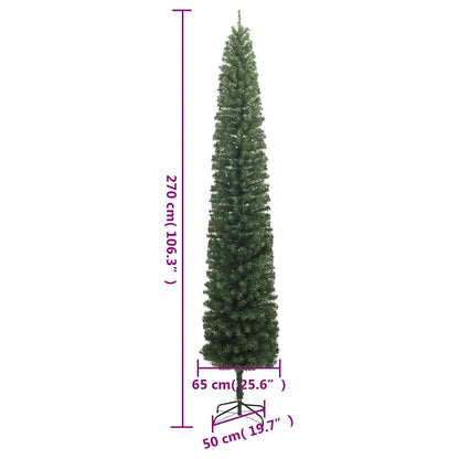 Kunstkerstboom Smal Met Standaard 270 Cm Pvc