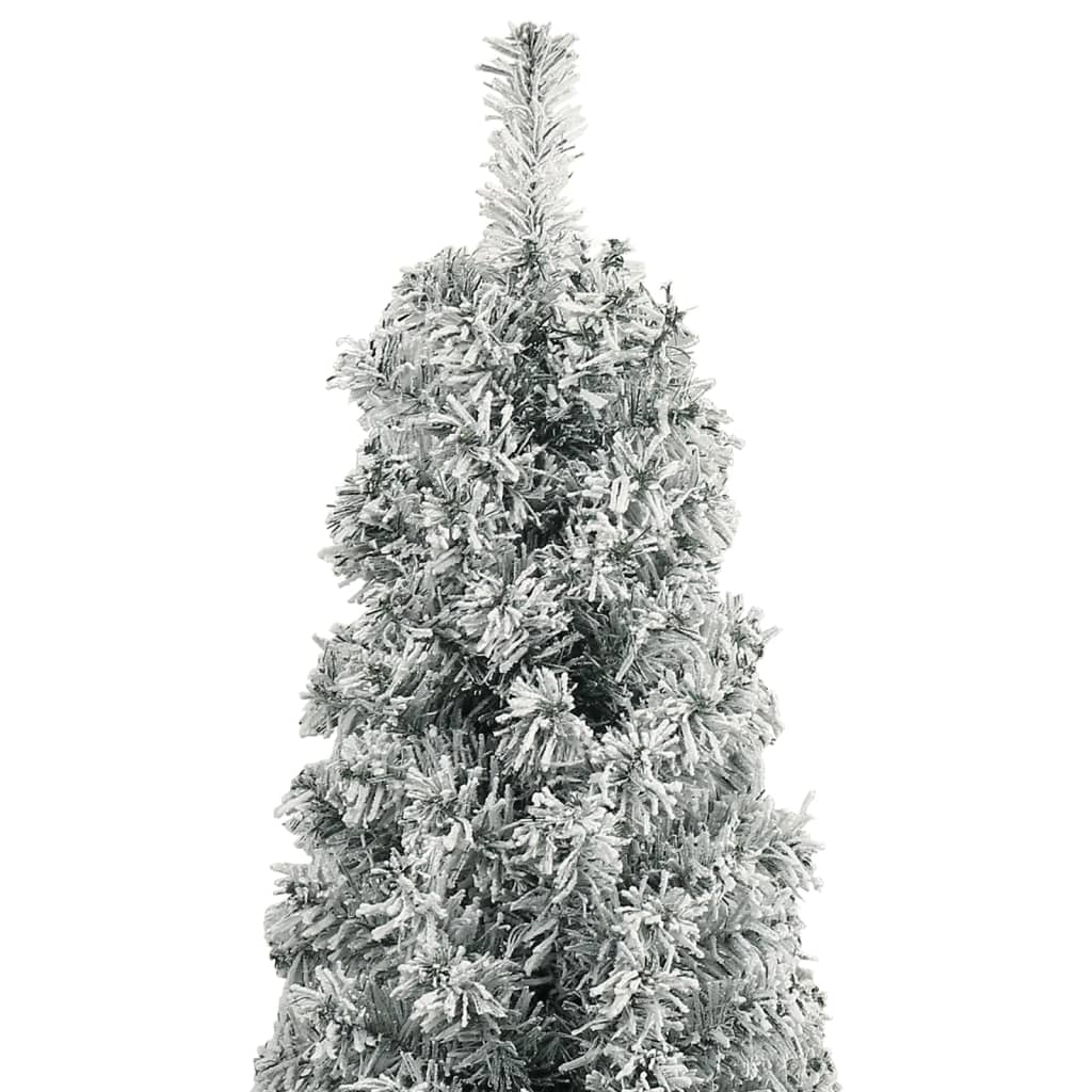 Kunstkerstboom Smal Met Standaard En Sneeuw 270 Pvc Groen En Wit 270 cm Basis
