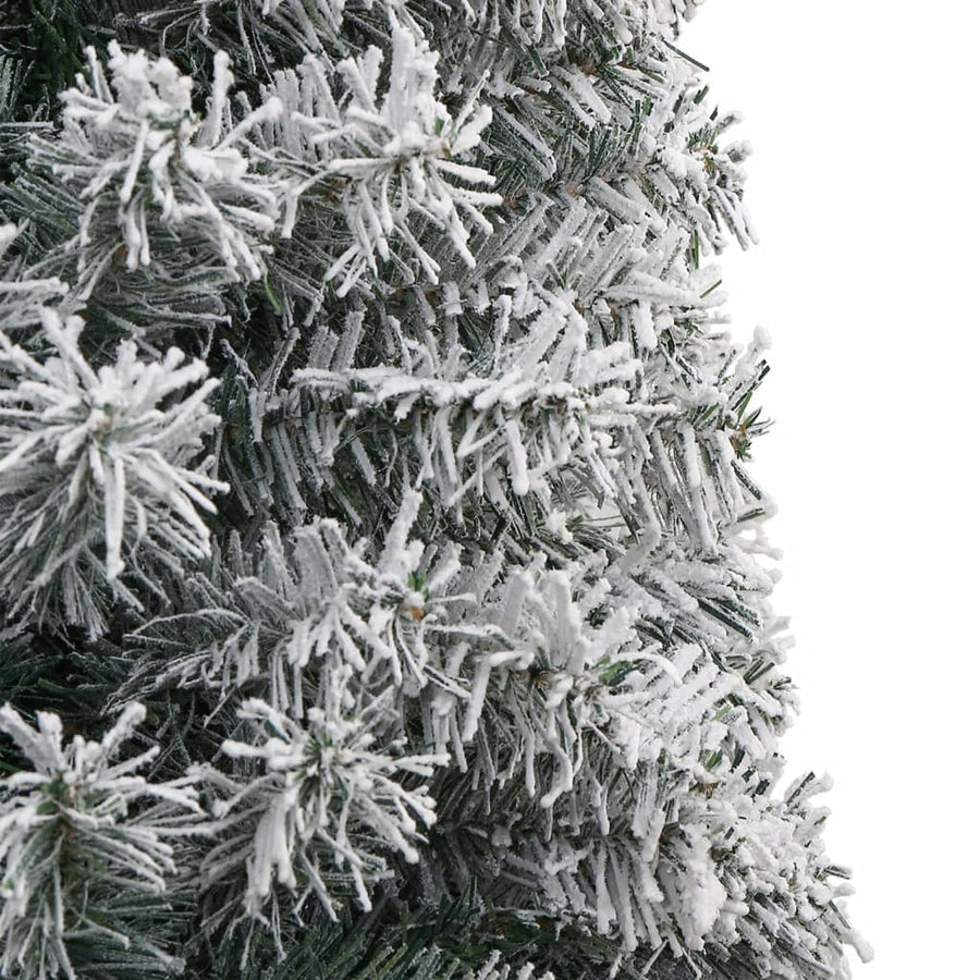 Kunstkerstboom Smal Met Standaard En Sneeuw 270 Pvc Groen En Wit 270 cm Basis
