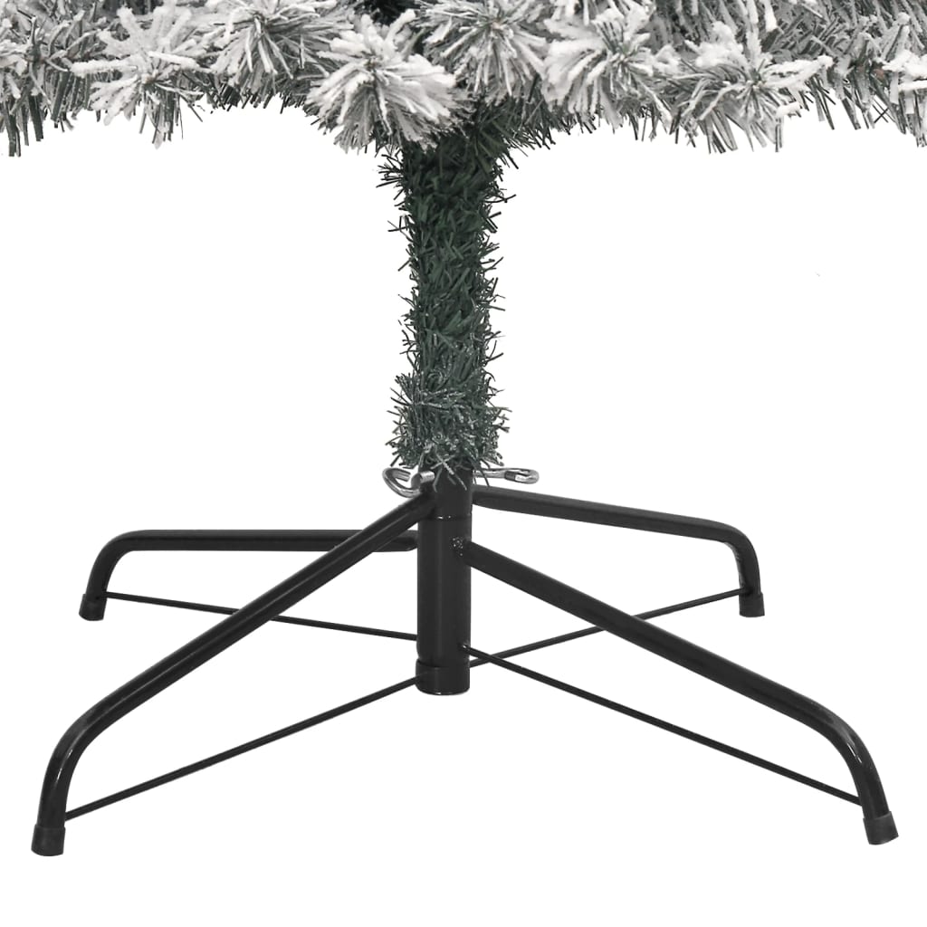 Kunstkerstboom Smal Met Standaard En Sneeuw 270 Pvc Groen En Wit 270 cm Basis