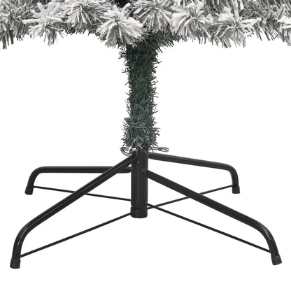Kunstkerstboom Smal Met Standaard En Sneeuw 270 Pvc Groen En Wit 270 cm Basis