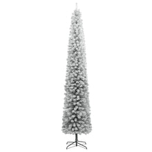 Kunstkerstboom Smal Met Standaard En Sneeuw Pvc Groen En Wit 300 cm Basis