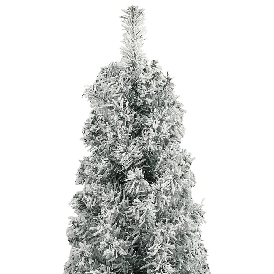 Kunstkerstboom Smal Met Standaard En Sneeuw Pvc Groen En Wit 300 cm Basis