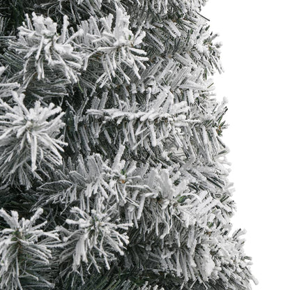 Kunstkerstboom Smal Met Standaard En Sneeuw Pvc Groen En Wit 300 cm Basis