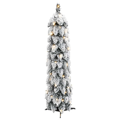Kunstkerstboom met verlichting en sneeuw 30 LED's 60 cm