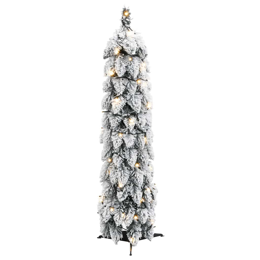Kunstkerstboom met verlichting en sneeuw 30 LED's 60 cm