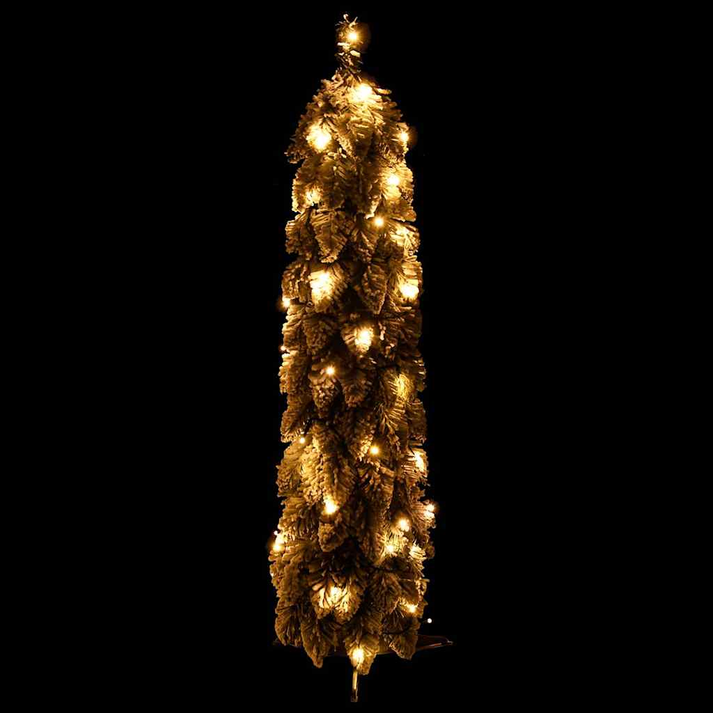 Kunstkerstboom met verlichting en sneeuw 45 LED's 90 cm