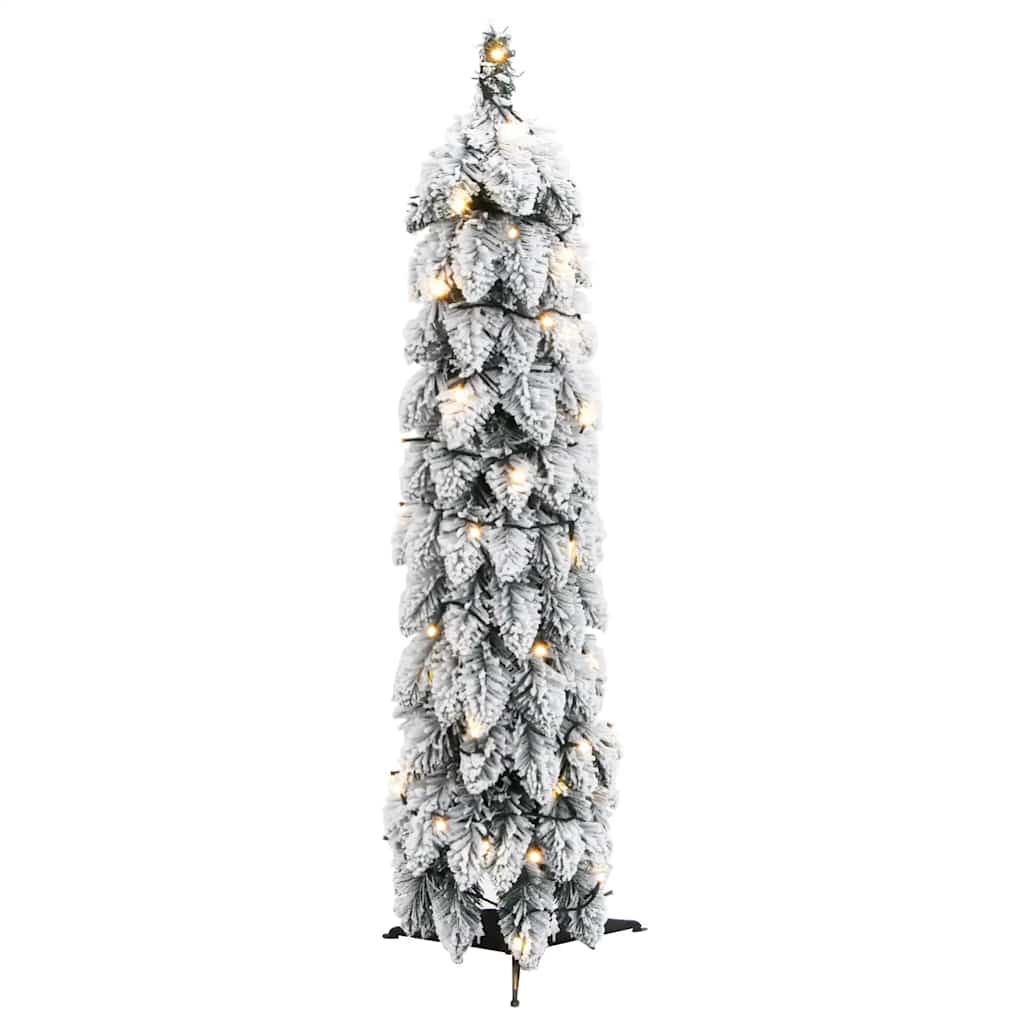Kunstkerstboom met verlichting en sneeuw 45 LED's 90 cm