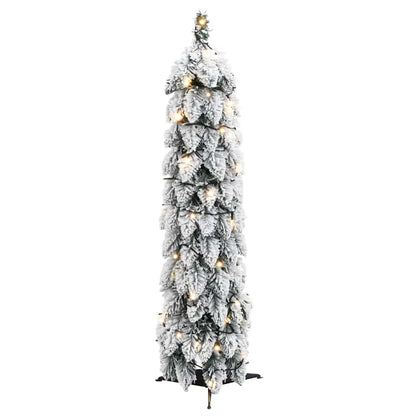 Kunstkerstboom met verlichting en sneeuw 45 LED's 90 cm