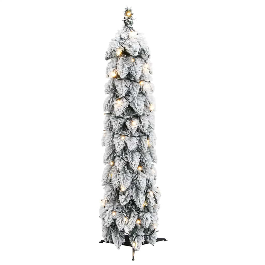 Kunstkerstboom met verlichting en sneeuw 45 LED's 90 cm