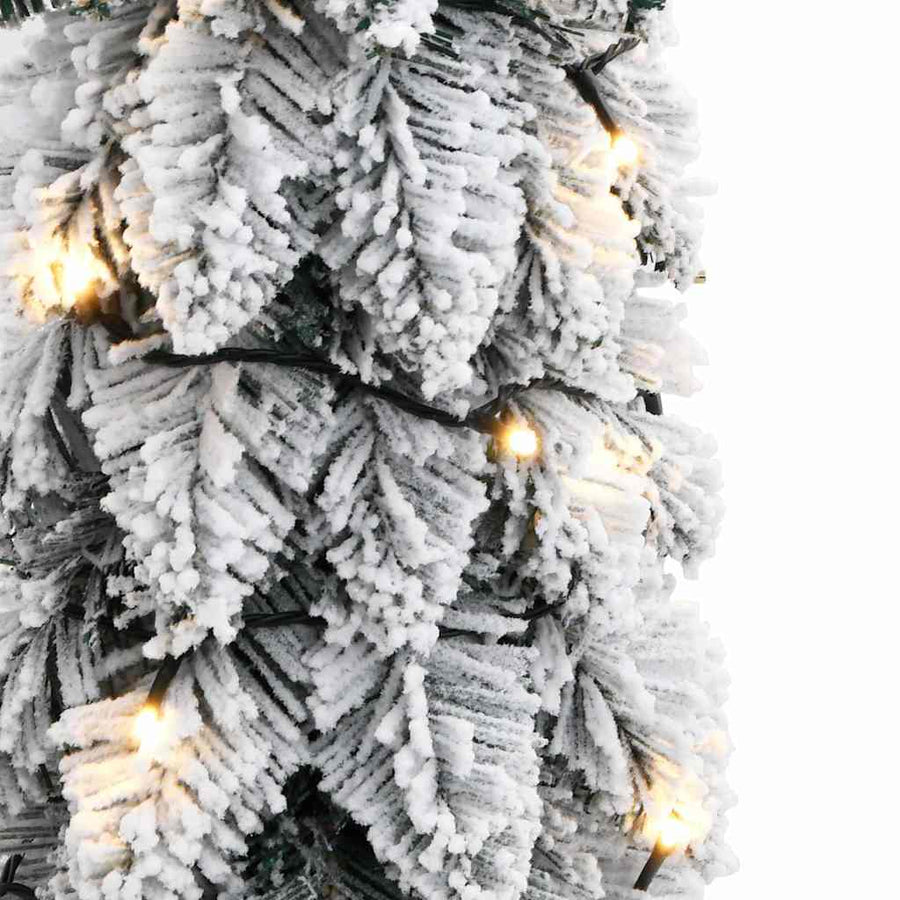 Kunstkerstboom met verlichting en sneeuw 45 LED's 90 cm