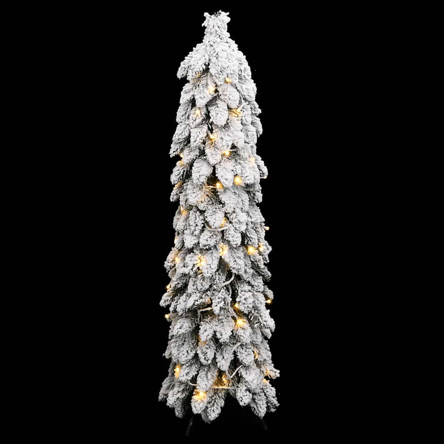 Kunstkerstboom Met Verlichting En Sneeuw 80 Led's 150 cm Wit