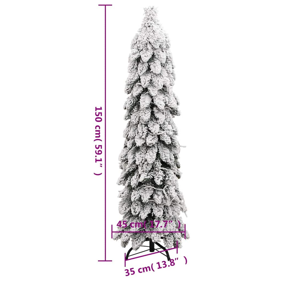 Kunstkerstboom Met Verlichting En Sneeuw 80 Led's 150 cm Wit