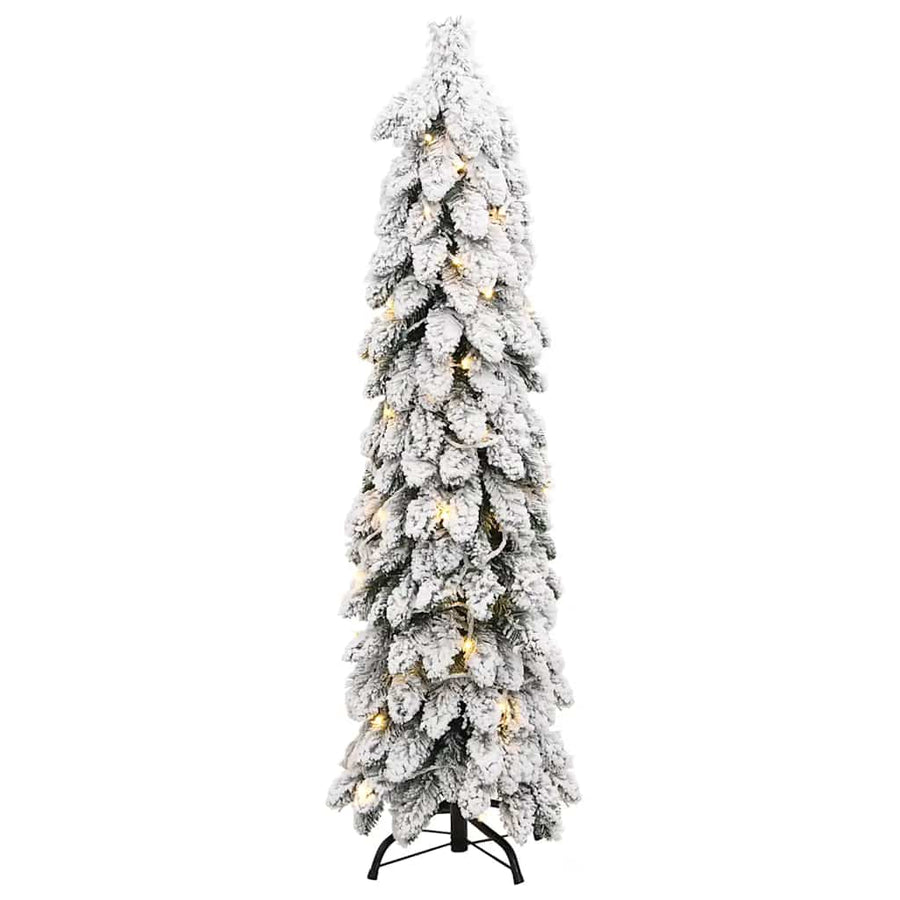 Kunstkerstboom Met Verlichting En Sneeuw 80 Led's 150 cm Wit