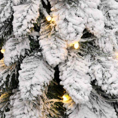 Kunstkerstboom Met Verlichting En Sneeuw 80 Led's 150 cm Wit