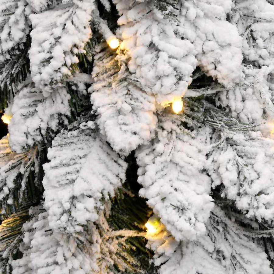 Kunstkerstboom Met Verlichting En Sneeuw 80 Led's 150 cm Wit
