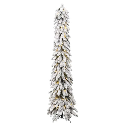 Kunstkerstboom met verlichting en sneeuw 100 LED's 180 cm