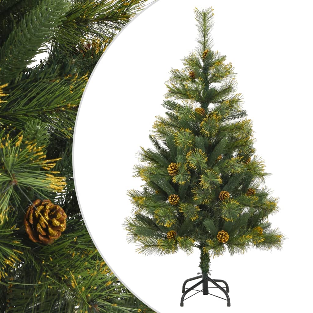 Kunstkerstboom Met Scharnieren En Dennenappels Wit 1