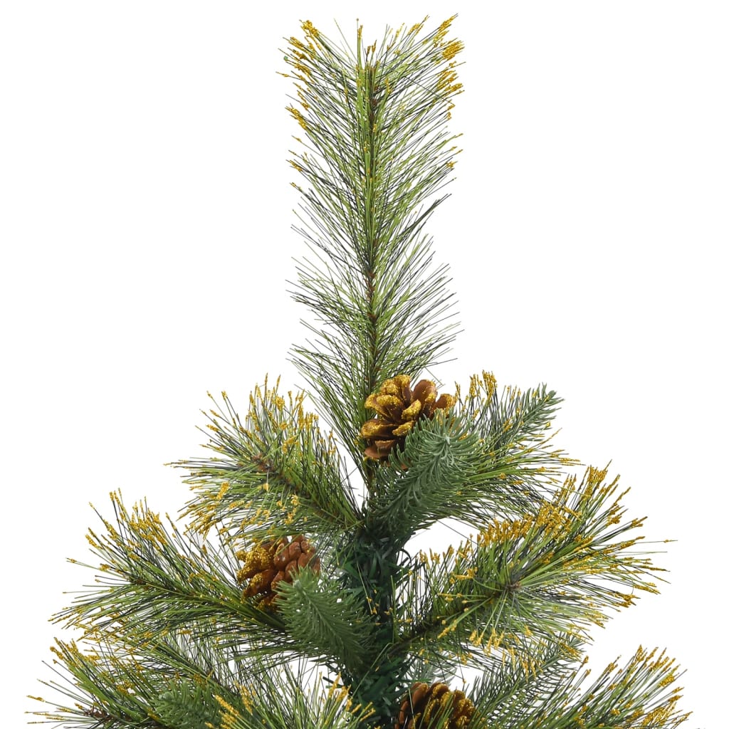 Kunstkerstboom Met Scharnieren En Dennenappels Wit 1