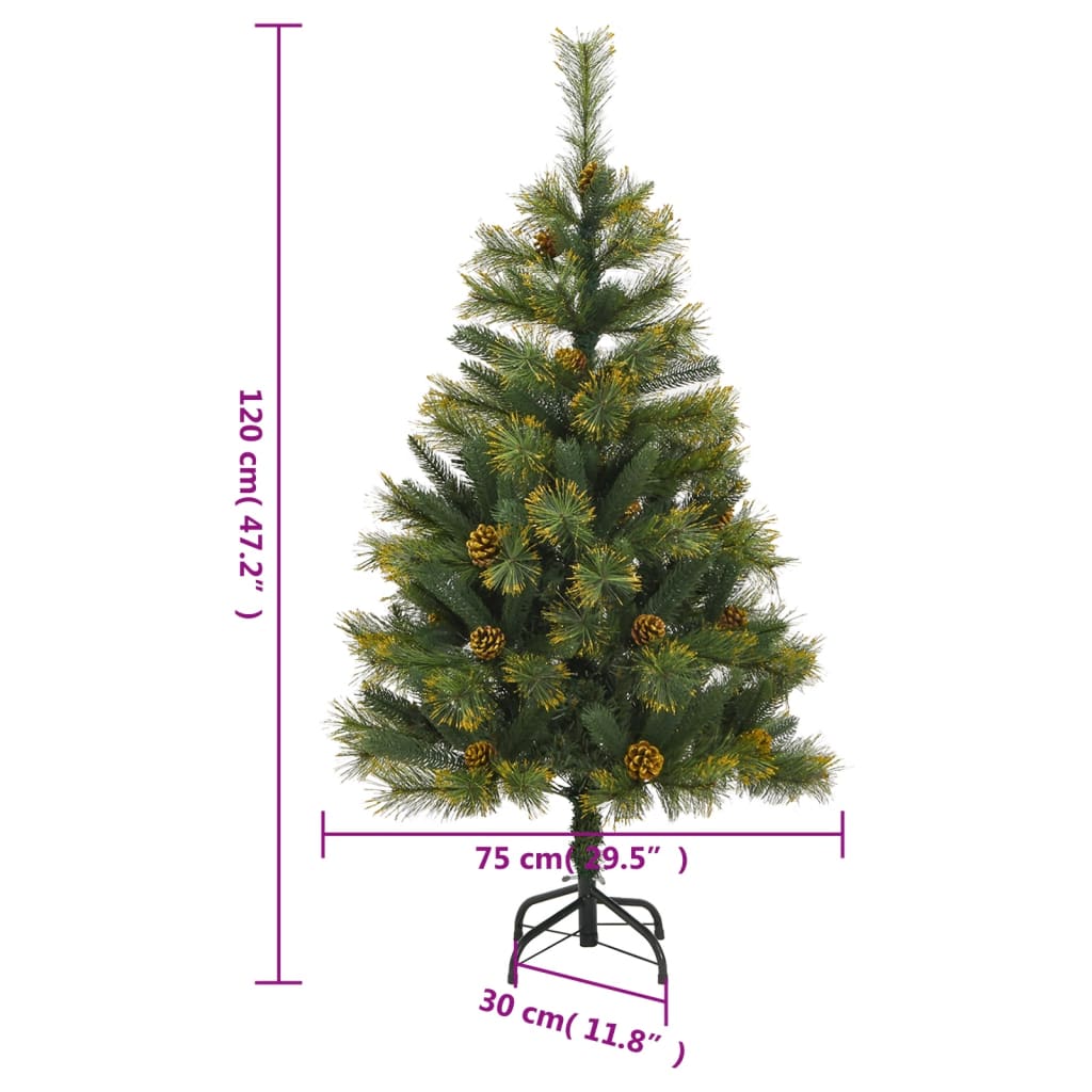 Kunstkerstboom Met Scharnieren En Dennenappels Wit 1