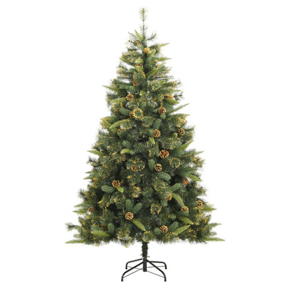 Kunstkerstboom Met Scharnieren En Dennenappels Wit 1
