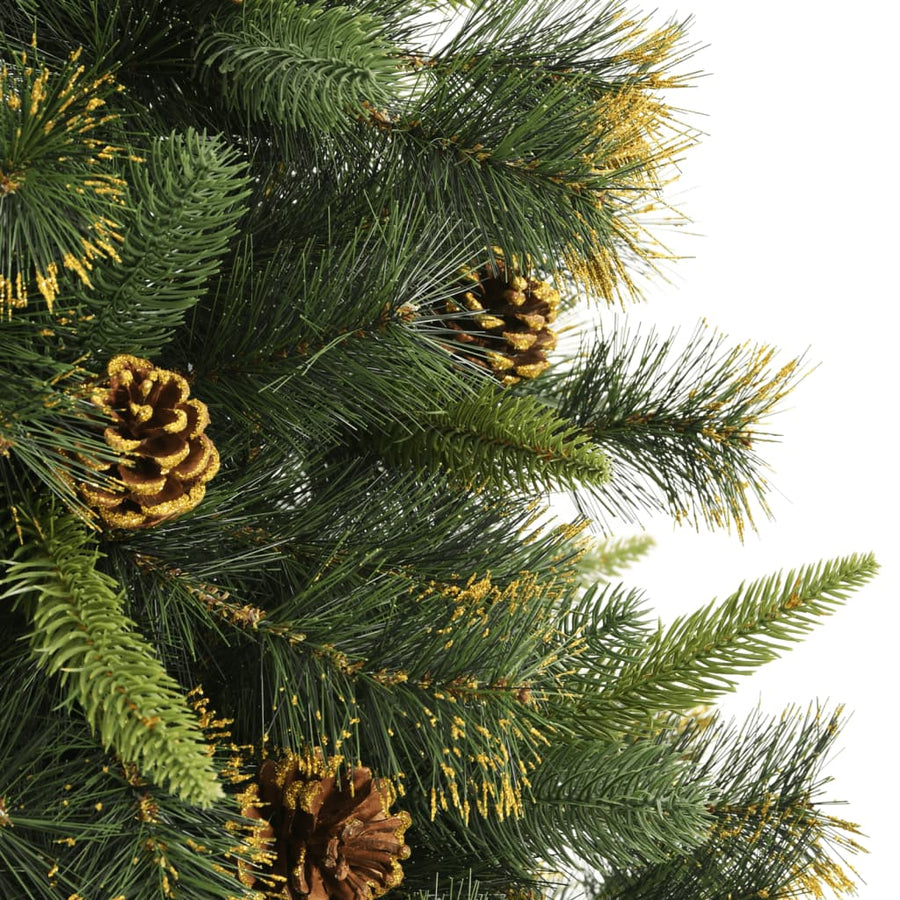 Kunstkerstboom Met Scharnieren En Dennenappels Wit 1