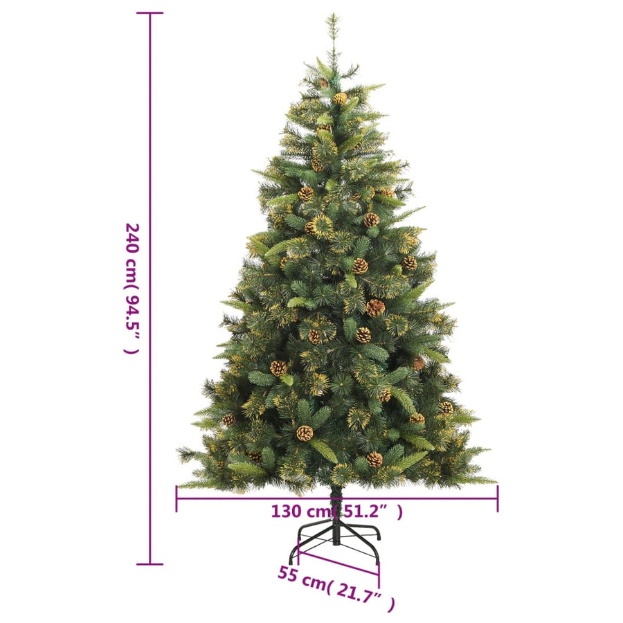 Kunstkerstboom Met Scharnieren En Dennenappels Wit 1
