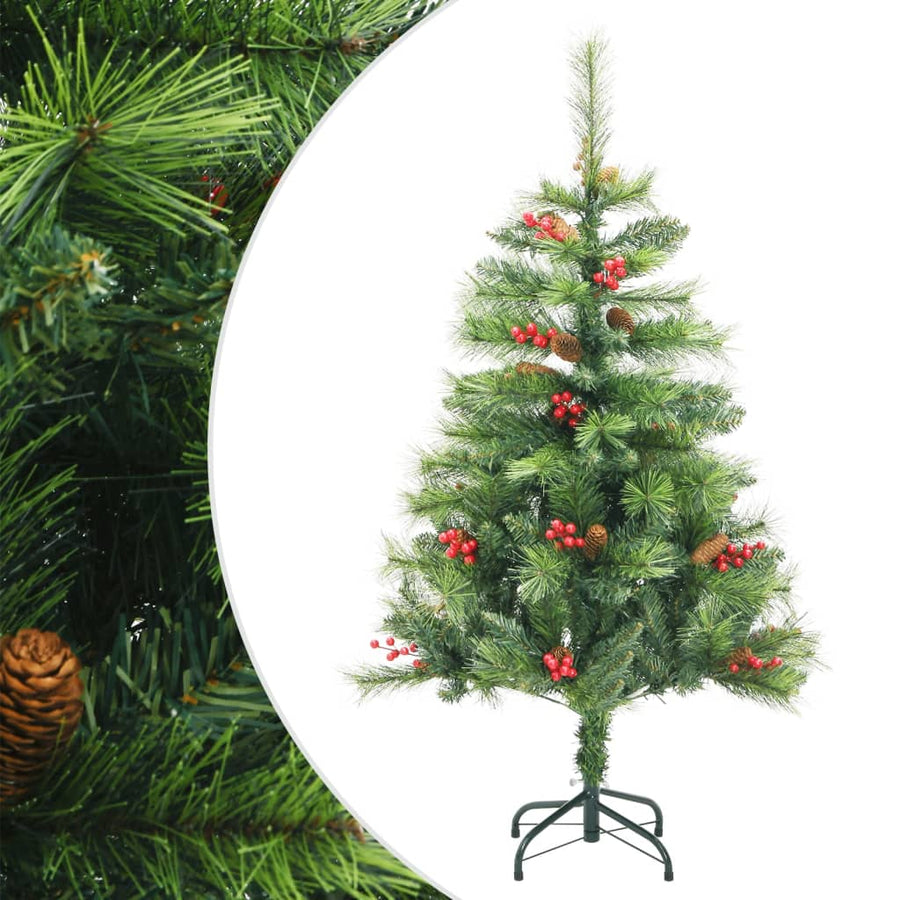 Kunstkerstboom Met Scharnieren Dennenappels En Bessen Wit 1