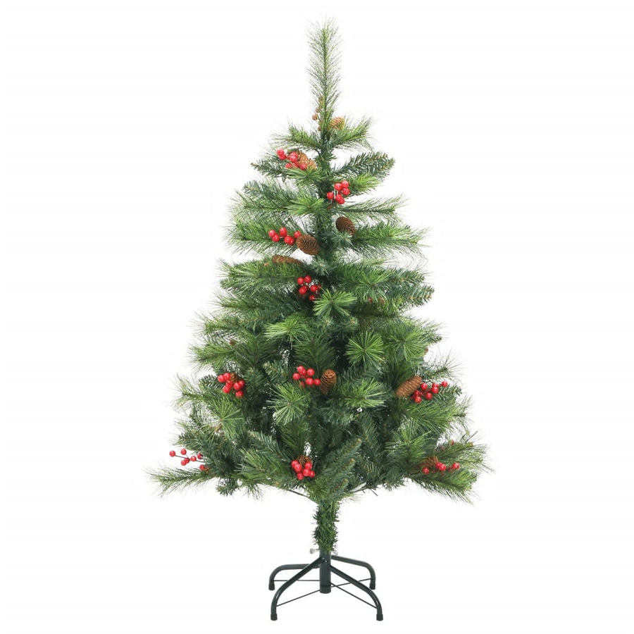 Kunstkerstboom Met Scharnieren Dennenappels En Bessen Wit 1